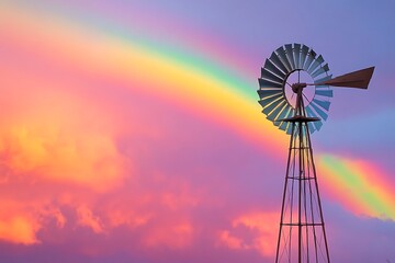 a modern gorgeous windmill standing in a beautiful field