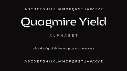 Abstract modern sans serif alphabet font.