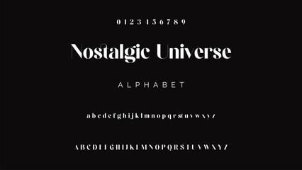 Abstract modern sans serif alphabet font.