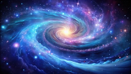 Obraz premium A Cosmic Dance of Light and Color, a Spiraling Galaxy Illuminates the Vastness of Space