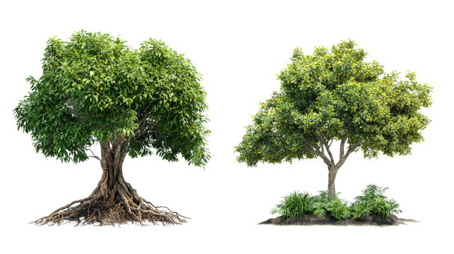 Natural tree illustrations with a transparency background nature art botanical study isolated environment detailed view