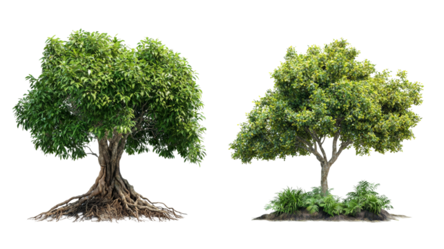 Natural tree illustrations with a transparency background nature art botanical study isolated environment detailed view