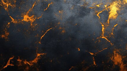 Dark Grey Surface with Orange Cracks and Texture