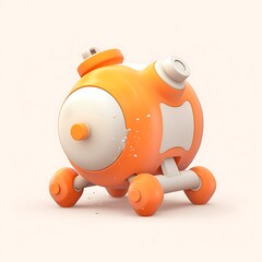 Colorful and Playful Toy Piggy Bank on a Cream Background