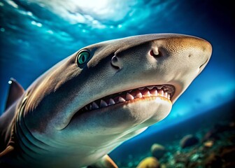 Naklejka premium Shark Skin Texture Wide Angle Close Up: Macro Photography of Aquatic Animal's Dermis