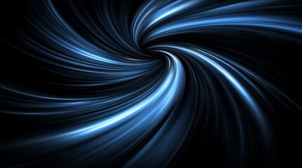 Fototapeta premium Abstract swirling blue light patterns on black background