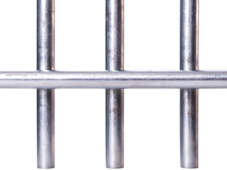 Metallic Fence Bars in Close-Up View with a Smooth Silver Finish on a Black Background Suitable for Various and Creative Projects