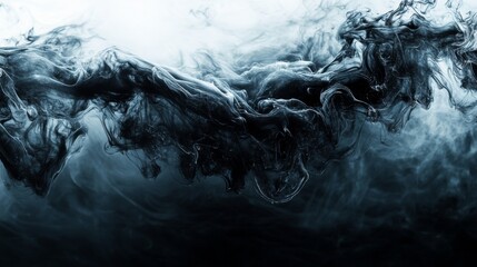 Abstract Dark Ink Swirls in Water