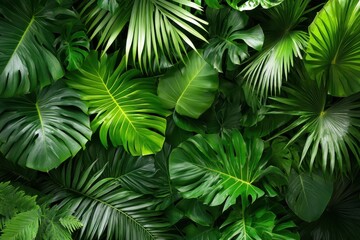 Lush green tropical foliage background. (73)