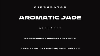 Abstract modern sans serif alphabet font.