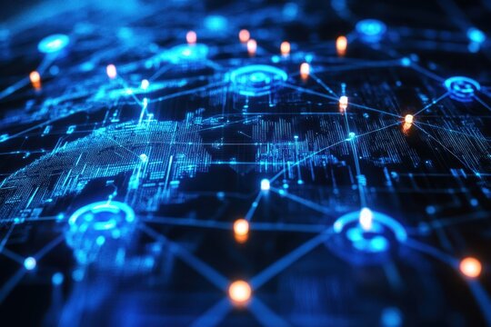 Global network connection, digital data, futuristic technology. - Powered by Adobe