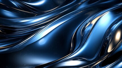 Fototapeta premium Abstract Blue Liquid Swirls Glossy Texture Background