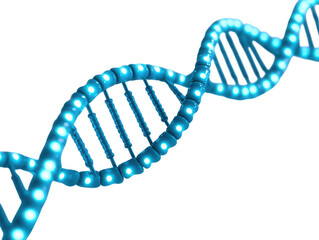 Abstract Representation of a Blue Glowing DNA Double Helix Structure Symbolizing Genetic Science and Biotechnology Innovation in a Futuristic 