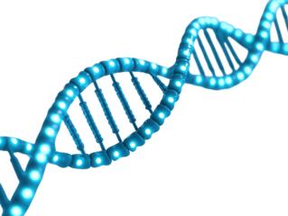 Abstract Representation of a Blue Glowing DNA Double Helix Structure Symbolizing Genetic Science and Biotechnology Innovation in a Futuristic 