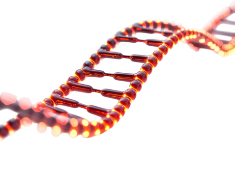 Colorful DNA Helix with Abstract Lighting Effects Representing Genetic Structure and Biological Research for Science and Education