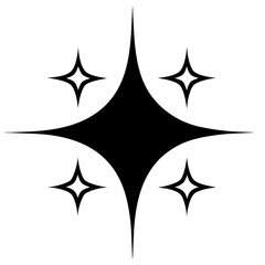 Star Sparkles silhouette black design white background