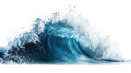 Large ocean wave, transparent background