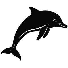 Obraz premium Dolphin silhouette on white background