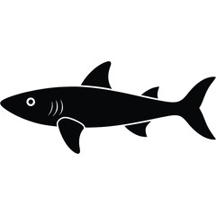 Fototapeta premium Dogfish silhouette on white background