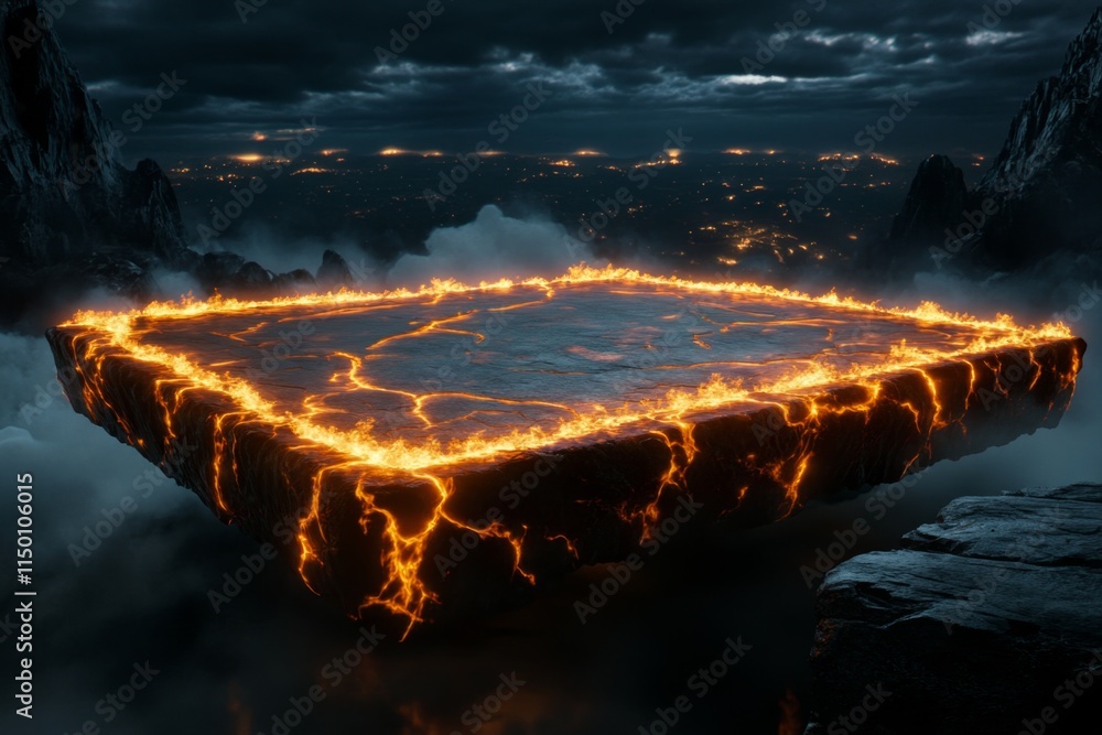 Aufkleber a celestial council of gods, each glowing with distinct light and seated around a table floating in 