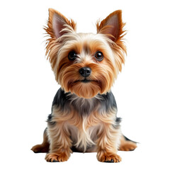 Detailed illustration of a Yorkshire Terrier puppy with shiny fur and bright eyes