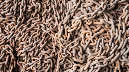 close up of rusty chain