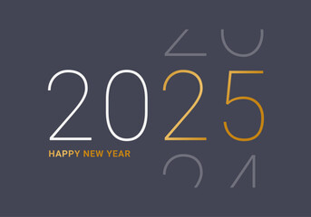 Happy new year 2025 gold countdown greeting card design
