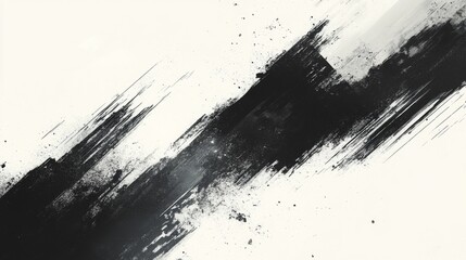 Abstract Black And White Brush Stroke Design