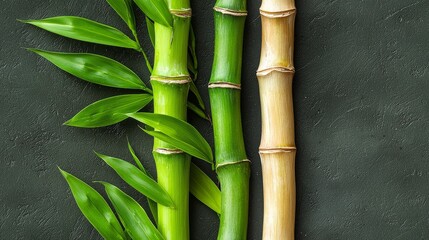 Fototapeta premium Seamless Pattern: Colorful Bamboo and Greenery Pattern for Organic Aesthetics