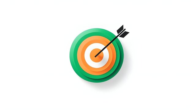 Target and arrow, , aim, goal, arrow on center of the target, illustration icon image, success, cible, objetivo, alvo, bersaglio, laccuracy, bullseye, focus, precision, achievement, direction, strateg