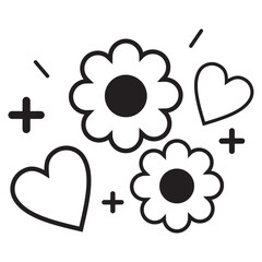 vector floral and heart elements