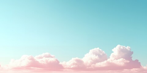 Naklejka premium Pastel Sky Dreamy Pink Blue Cloudscape Background