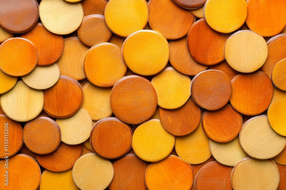 Poster a geometric abstract interpretation of gnocchi with simple yellow and orange shapes forming a modern