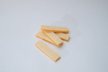 Cheese Wafers on a white background.