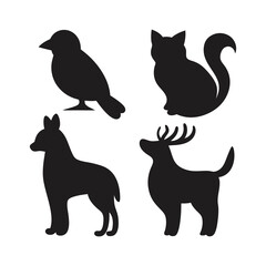 Premium Animal Silhouette Vector Pack | Wildlife and Pet Collection 