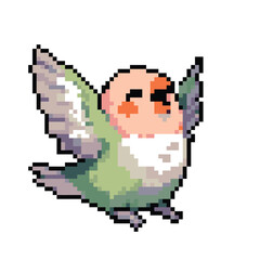 Fototapeta premium Pixel art cute lovebird