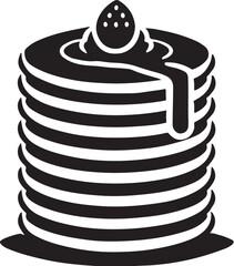 Pancake Stack Silhouette Vector Illustration - Perfect for Breakfast and Food Design

