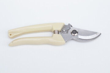 pruning shears on a white background