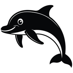 Obraz premium Smiling dolphin silhouette