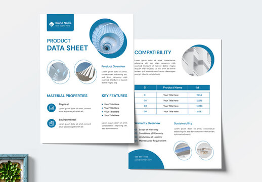 Product Data Specifications Sheet Template