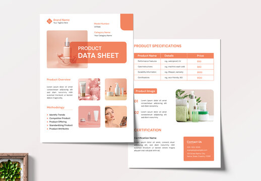 Product Specifications Sheet Template