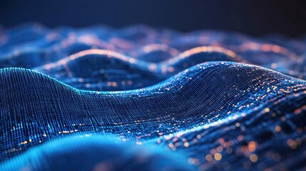 Cyber big data flow. Blockchain data fields. Network line connect stream. Concept of AI technology, digital communication, science research,