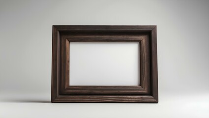 An elegant dark wood frame with gold trim on a neutral background, ready for picture or artwork display. Perfect for mockups.