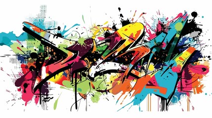 Abstract Grunge Background Texture with Graffiti Art Design
