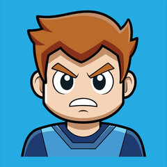 Obraz premium Angry Gamer Boy Cartoon Vector