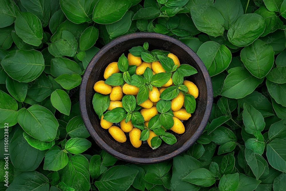 Poster a magical plate of glowing gnocchi surrounded by floating herbs and sparkling sauce, set in a mystic