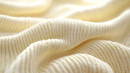 Cream Knitted Fabric Soft Texture Background
