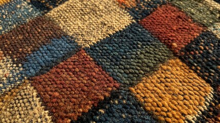 Fototapeta premium Detailed Close Up Of A Patchwork Woven Textile