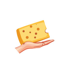 Cheese dices and slices vector illustration