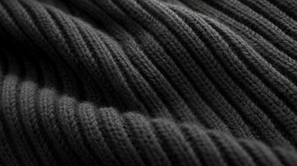 Dark Gray Knitted Fabric Textured Surface